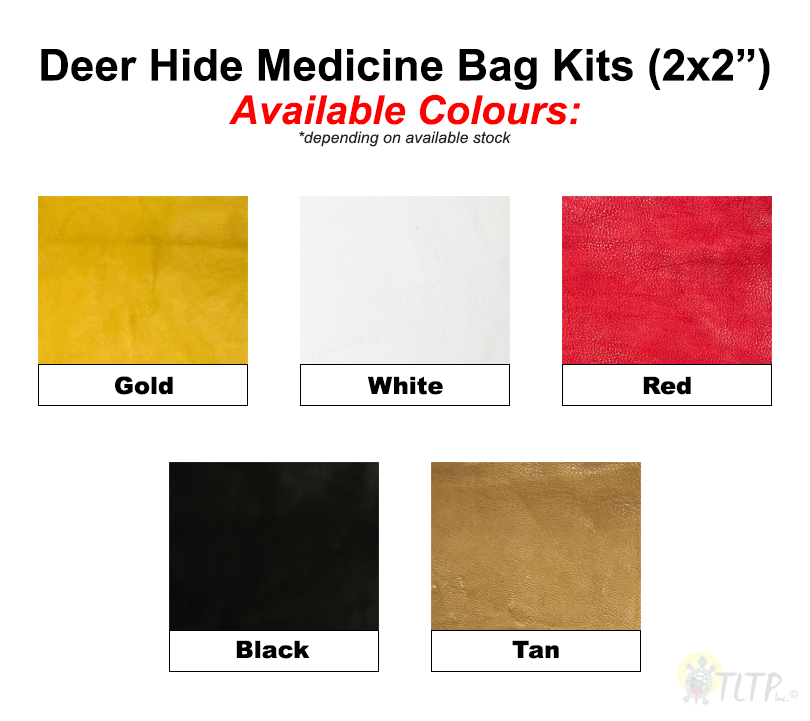 Pouches - Deer Hide Medicine Bag Kit (Size is 2"x2" plus strap) PRE-ORDERS ONLY