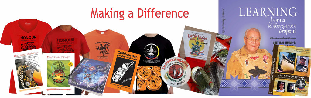 Making a Difference: Products from Colouring it Forward, Circle of All Nations, the Orange Shirt Society, and others.