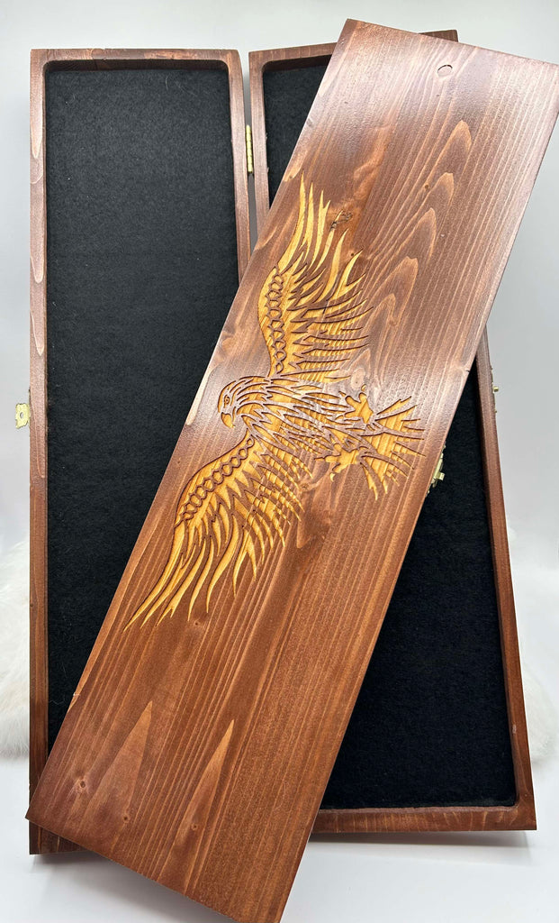 Wooden Feather Carrier (E) - Flying Eagle