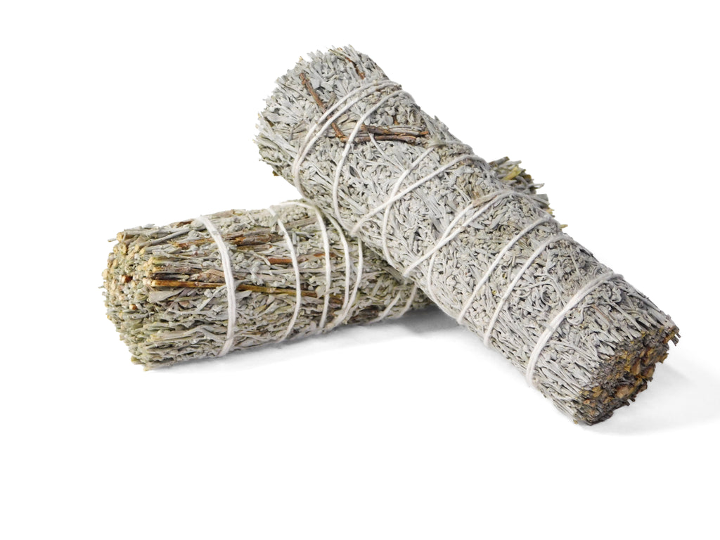 SMUDGE STICK - BLUE SAGE (Salvia azurea) 4-5" (10-11 cm) long by 1.25" (3-4 cm) thick