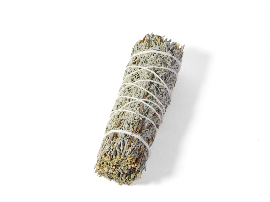 SMUDGE STICK - BLUE SAGE (Salvia azurea) 4-5" (10-11 cm) long by 1.25" (3-4 cm) thick