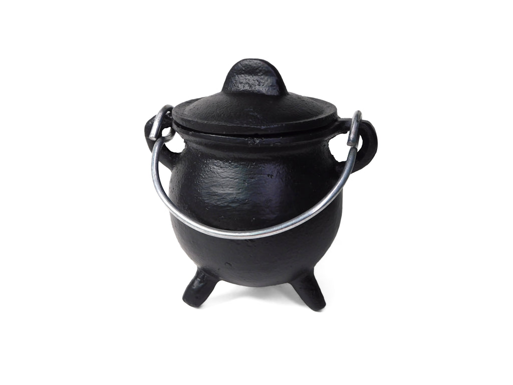 Cast Iron Cauldron with Lid 3" D x 3.5" H