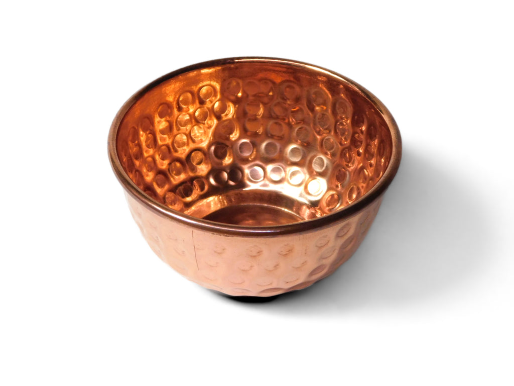 Copper Bowl - 3.5" diam. hand hammered (100% solid copper)