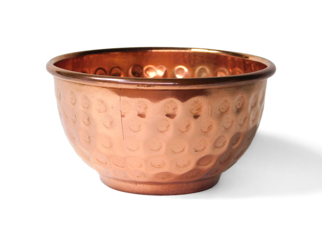 Copper Bowl - 3.5" diam. hand hammered (100% solid copper)