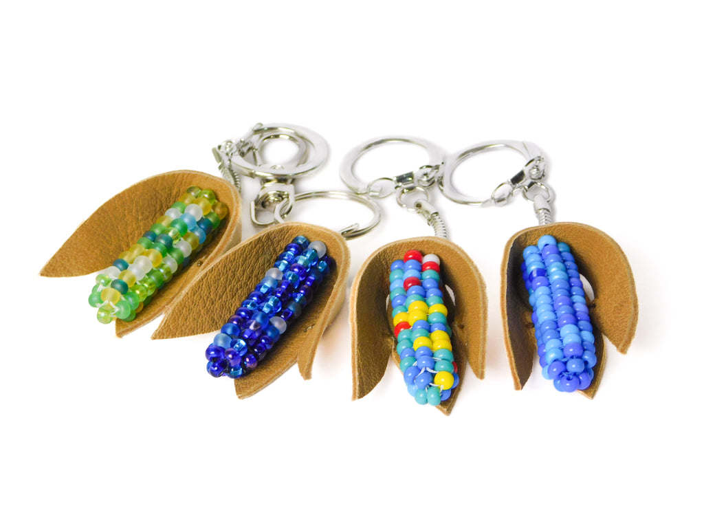 Beaded Corn Cob Keychains - by Louise Vien