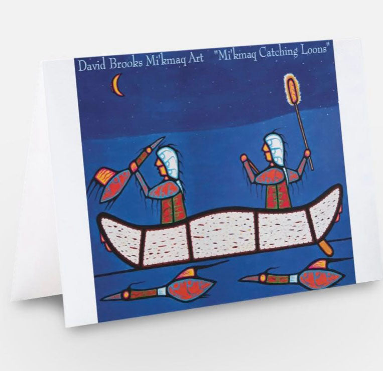 Greeting Card - "Mi'kmaq Catching Loons" by by David J. Brooks
