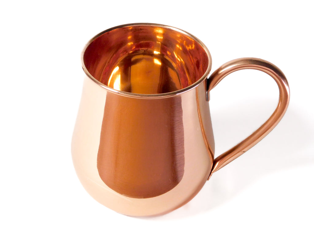 Copper Mug - 16 oz (Rounded Style) (100% solid copper)