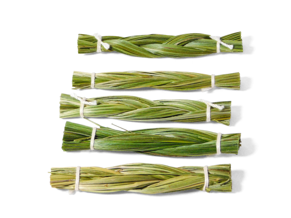 SMUDGE STICK - 4" Sweetgrass Mini Stubby (Hierochloe odorata)