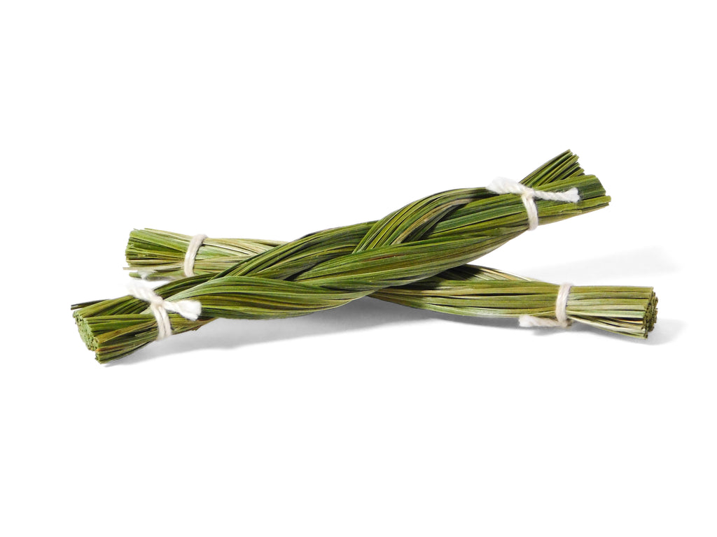 SMUDGE STICK - 4" Sweetgrass Mini Stubby (Hierochloe odorata)