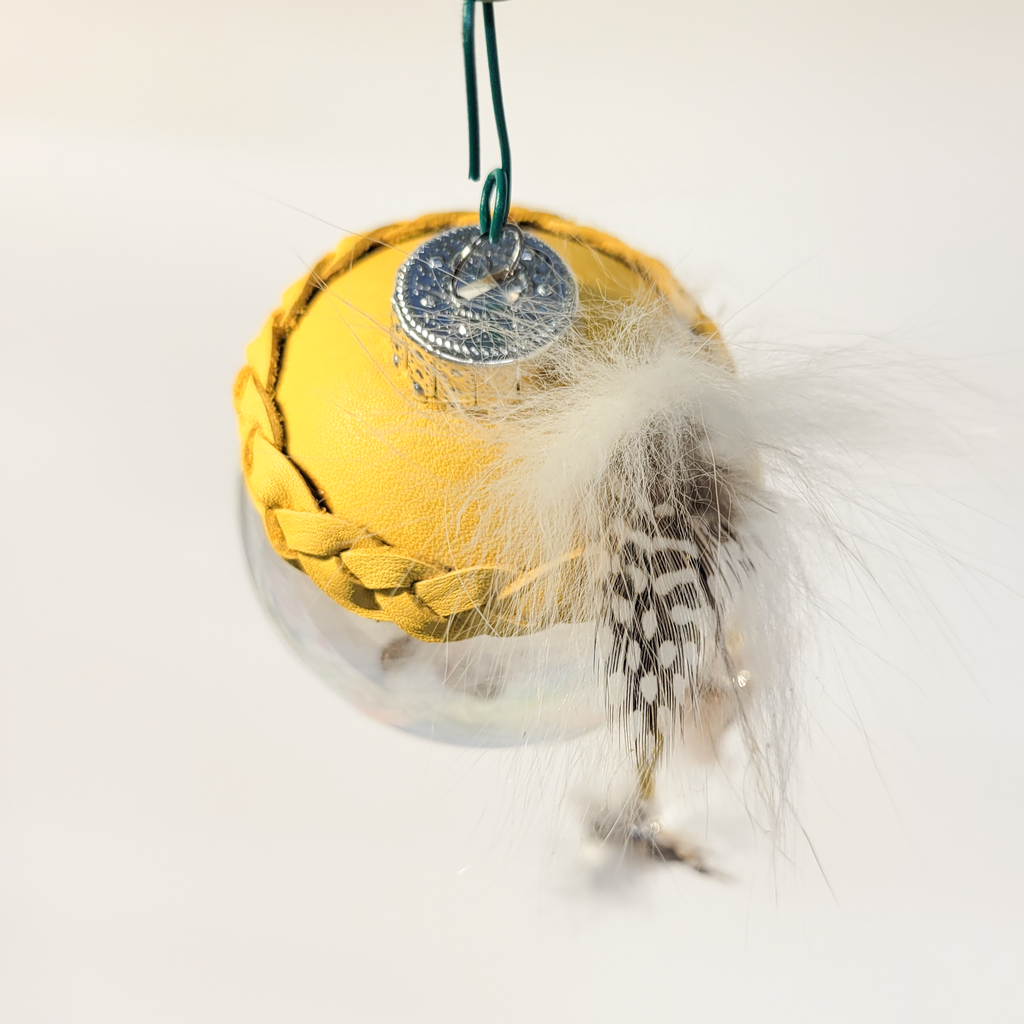 Christmas Ornaments - Leather with Milkweed (1 pc)