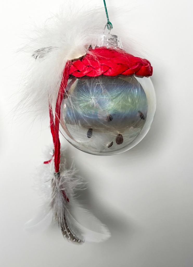Christmas Ornaments - Leather with Milkweed (1 pc)