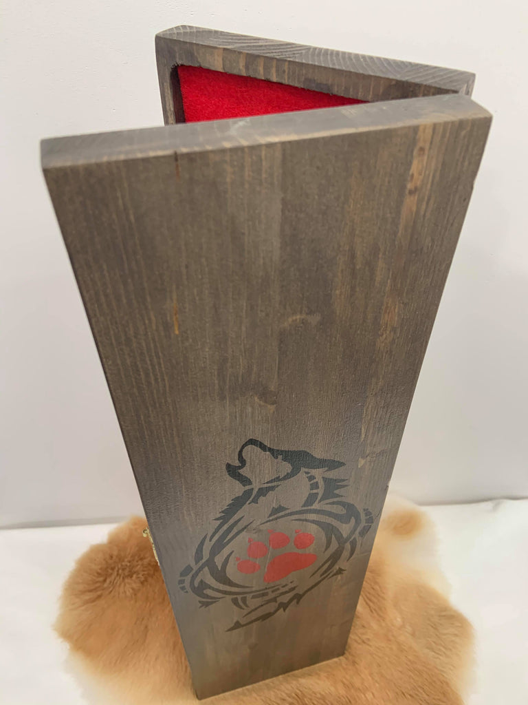 Wooden Feather Carrier - Wolf