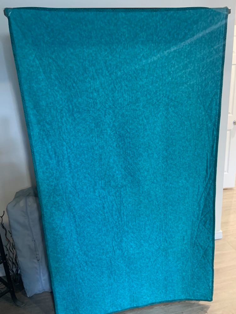 Quilted Throw - "Wacky Comfort"  (Turquoise & Teal w/matching accent pillow)