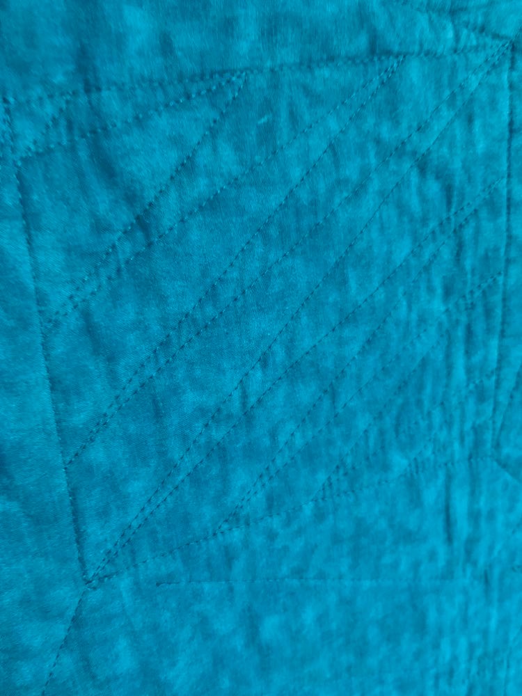 Quilted Throw - "Wacky Comfort"  (Turquoise & Teal w/matching accent pillow)