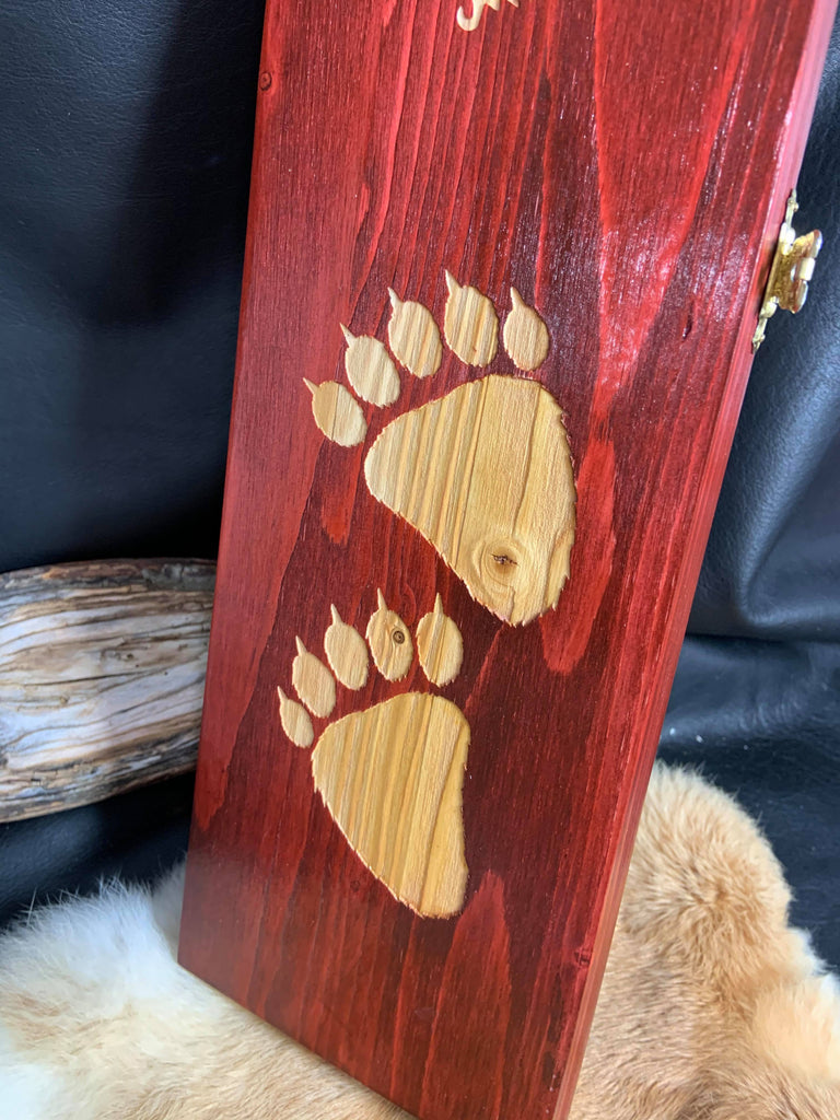 Wooden Feather Carrier (E) - Bear