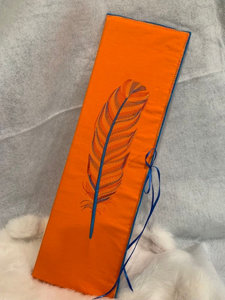 Cloth Feather Carrier - Embroidered Feathers