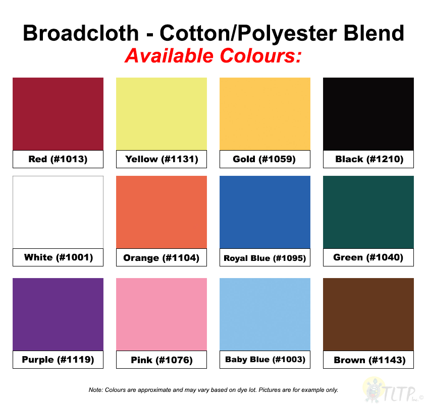 Broadcloth - Cotton/Polyester blend per BOLT (30 m)