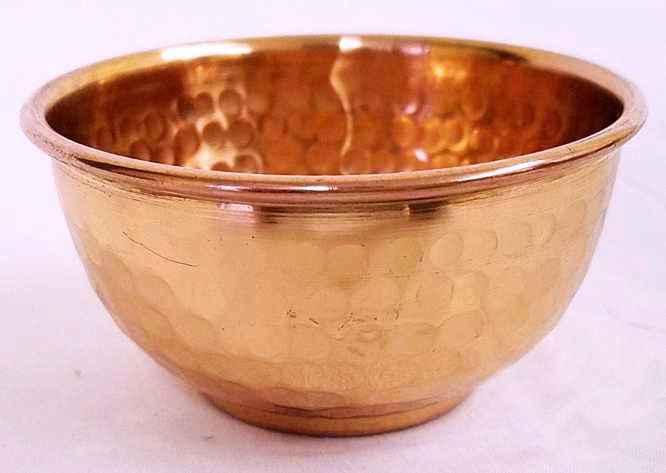 Copper Bowl - 3.5" diam. hand hammered (100% solid copper)