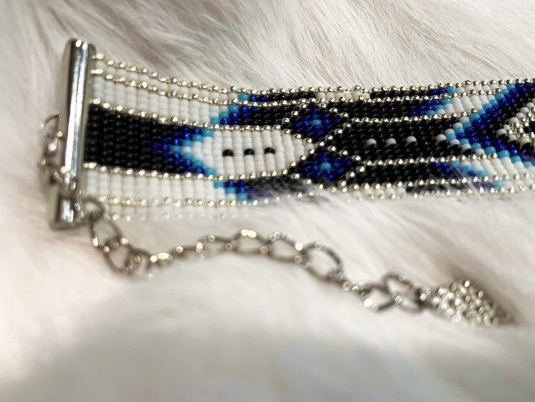 Beaded Bracelet - Blue Diamond
