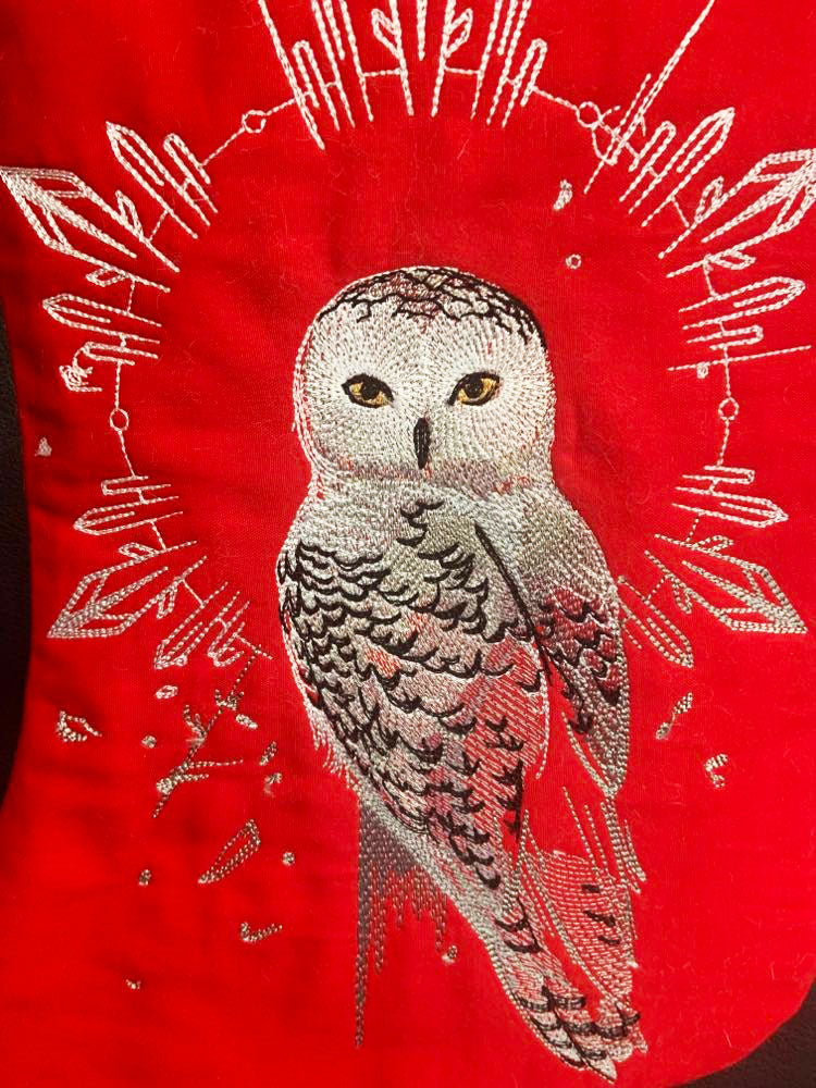 Embroidered Christmas Stocking - Owl