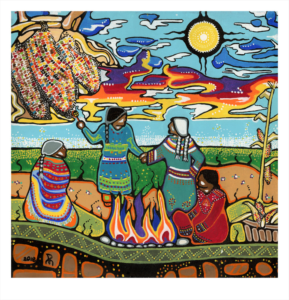 Greeting Card by Diane Montreuil - Green Corn Celebration