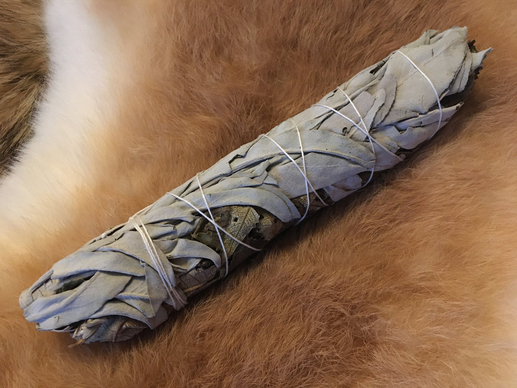 SMUDGE STICK - WHITE SAGE & YERBA SANTA 9"/24 cm *CLEARANCE-LAST CHANCE!*