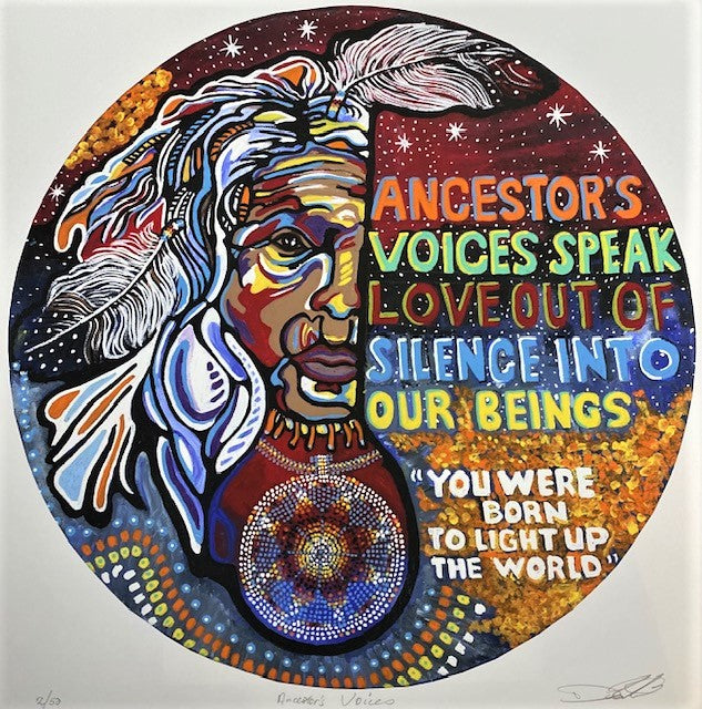 Print  by Diane Montreuil - Ancestors' Voices 17" x 17" Giclée