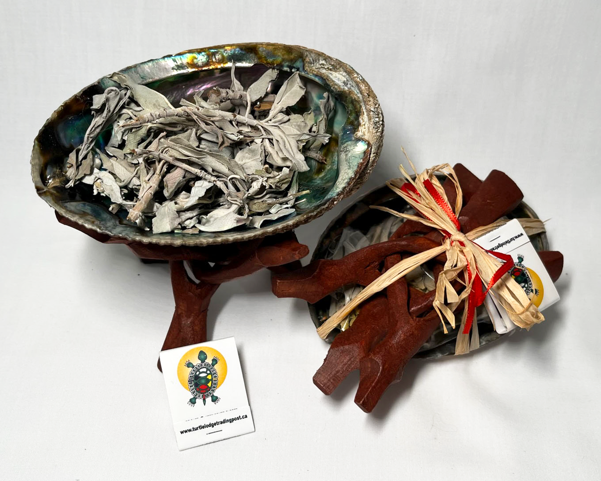 Turtle Shell Smudge Smudge Bundle *ORIGINAL* (1 pc) – Turtle Lodge Trading Post Inc