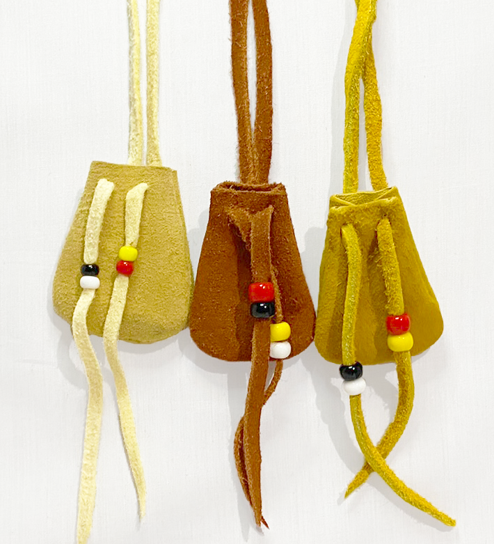 Leather Medicine Necklace Pouches by Louise Vien