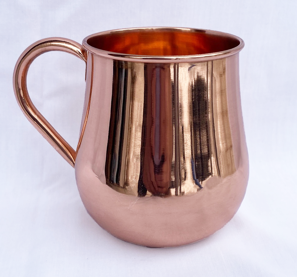 Copper Mug - 16 oz (Rounded Style) (100% solid copper)