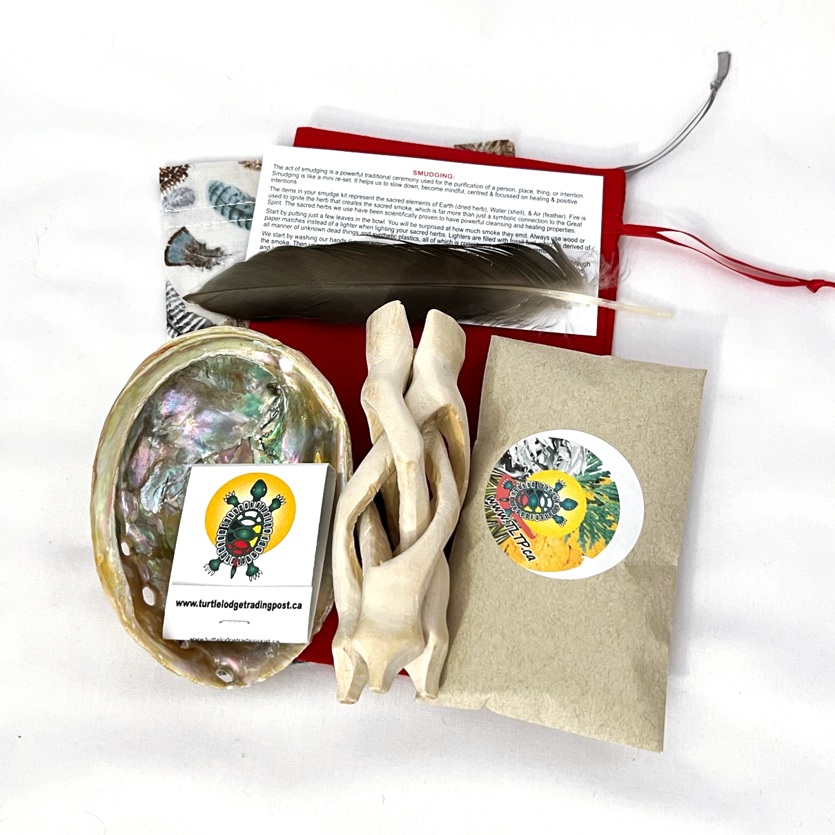 Turtle Shell Smudge Smudge Bundle *DELUXE* *FOUR MEDICINES* – Turtle Lodge Trading Post Inc